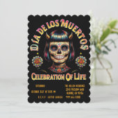 Schedel Suiker Feest Uitnodiging - Dia De Los Muer (Staand voorkant)