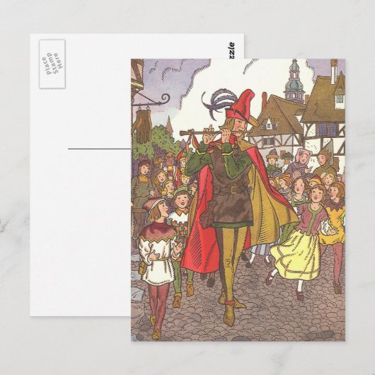  schedel Tale Pied Piper van Hamelin door Hauman Briefkaart (Voorkant / Achterkant)