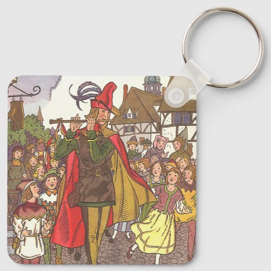  schedel Tale Pied Piper van Hamelin door Hauman Sleutelhanger (Achterkant)