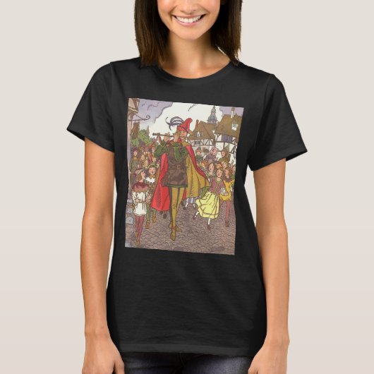 schedel Tale Pied Piper van Hamelin door Hauman T-shirt (Voorkant)