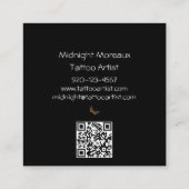 Schedel Tattoo Artiest QR Code Botanical Vierkante Visitekaartje (Achterkant)