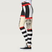 Schedel Tattoo Gestreepte Leggings (Links)