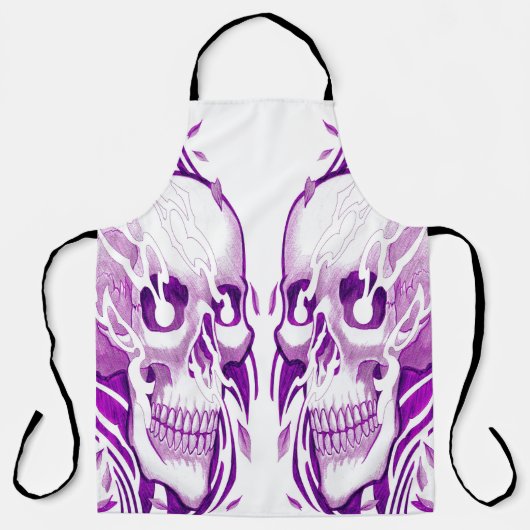 schedel tattoo japans stijl schort (Voorkant)