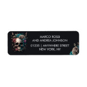 Schedel Tattoo Rock en Roll Gotische bruiloft Etiket (Voorkant)