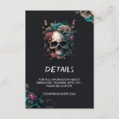 Schedel Tattoo Rock en Roll Gotische bruiloft Informatiekaartje (Voorkant)