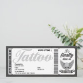 Schedel Tattoo tegoedcertificaat Ticket cadeaukaar Kaart (Staand voorkant)
