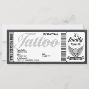 Schedel Tattoo Voucher Certificaat Ticket Cadeau K Kaart