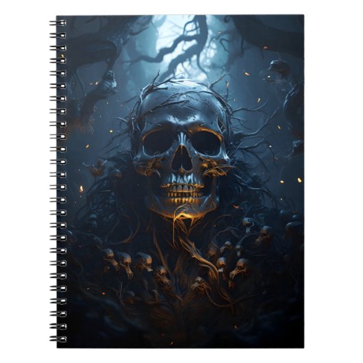 Schedel thema Geweldige Halloween enge schedel Notitieboek (Voorkant)