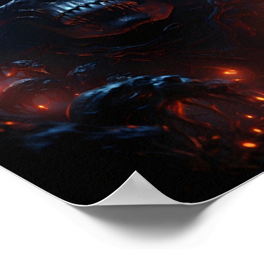 Schedel thema Geweldige Halloween enge schedel Poster (Hoek)