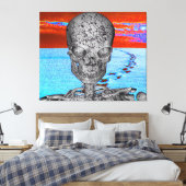 Schedel Tijdreiziger Canvas Afdruk (Insitu (Slaapkamer))