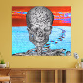 Schedel Tijdreiziger Canvas Afdruk (Insitu (Woonkamer))