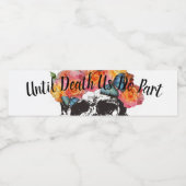 Schedel tot de dood ons doen deel bruiloft fles et waterfles etiket (Enkel label)