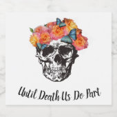 Schedel tot de dood ons doen deel bruiloft wijn la bier etiket (Enkel label)