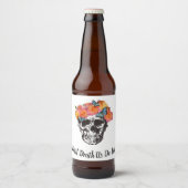 Schedel tot de dood ons doen deel bruiloft wijn la bier etiket (Voorkant)