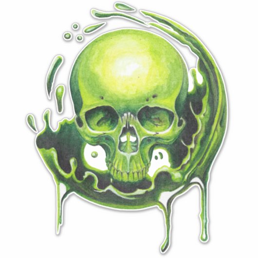schedel Toxische splash Sticker (Voorkant)