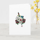 Schedel Traditioneel Tattoo Kaart (Gele Bloem)