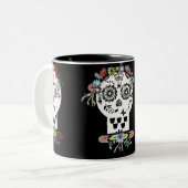 schedel tweekleurige koffiemok (Voorkant links)