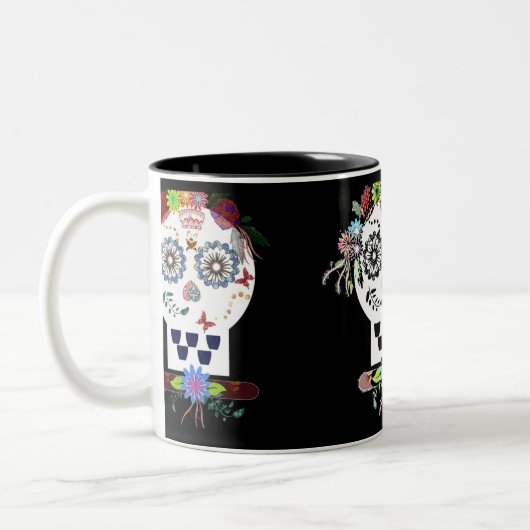 schedel tweekleurige koffiemok (Links)