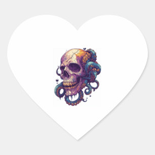 Schedel uit de diepte hart sticker