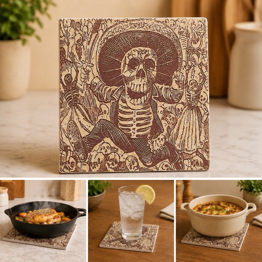 Schedel uit Oaxaca, La Calavera Oaxaqueña Tegeltje