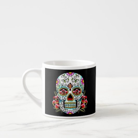 Schedel van de Dag van de Doden Espresso Kop (Links)
