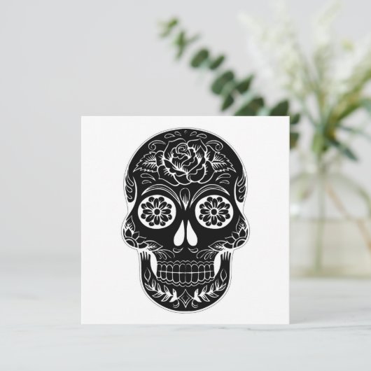 Schedel van de Dag van de Doden Kaart (Staand voorkant)