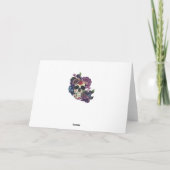 Schedel van de dag van de doden met bloemen kaart (Achterkant)