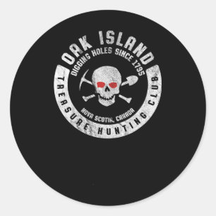  schedel van de eiken- en moerasjager van de eiken ronde sticker