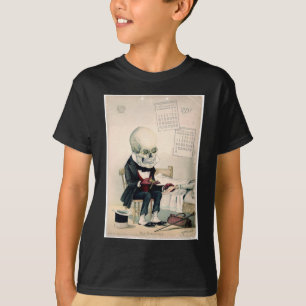 schedel van de jaren 1900, skelet en farmaceutisch t-shirt