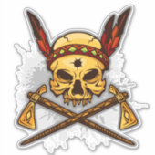 Schedel van een Indiase krijger Sticker (Voorkant)