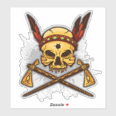 Schedel van een Indiase krijger Sticker (Vel)