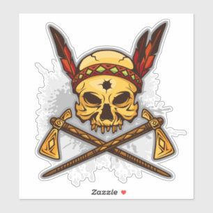Schedel van een Indiase krijger Sticker