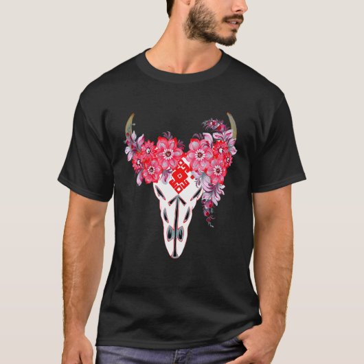 Schedel van een koe t-shirt (Voorkant)