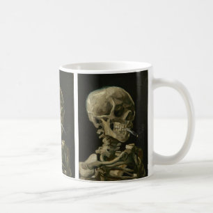 Schedel van geraamte met brandende sigaret, Van Go Koffiemok