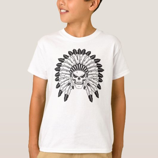 Schedel van Indiaanse hoofdman T-shirt (Voorkant)