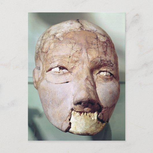 schedel, van Jericho, 7000-6000 BC Briefkaart (Voorkant)