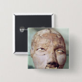 schedel, van Jericho, 7000-6000 BC Vierkante Button 5,1 Cm (Voorkant /achterkant)