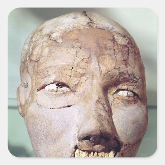 schedel, van Jericho, 7000-6000 BC Vierkante Sticker (Voorkant)