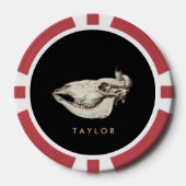  schedel van Koe Illustratie Naam Poker Chips (Voorkant)