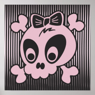 Schedel van schattig meisje poster