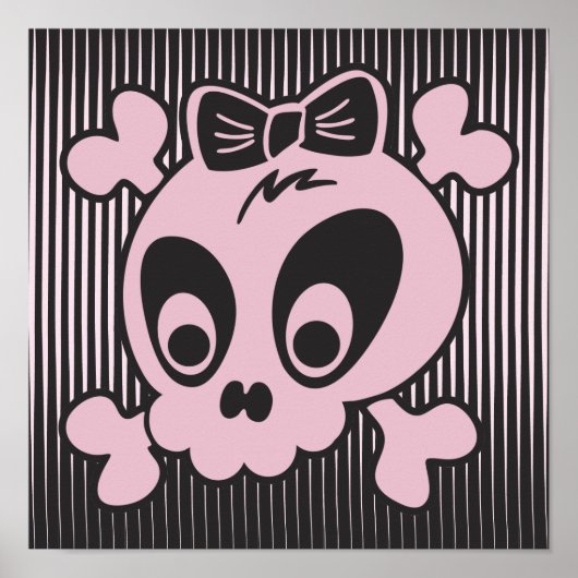 Schedel van schattig meisje poster (Voorkant)