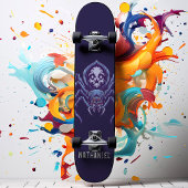 Schedel van spin met gepersonaliseerde naam persoonlijk skateboard