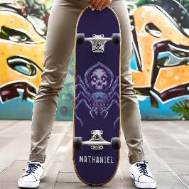 Schedel van spin met gepersonaliseerde naam persoonlijk skateboard