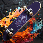 Schedel van spin met gepersonaliseerde naam persoonlijk skateboard