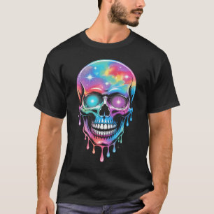 Schedel van sterrenstelsel smelt levendige sterren t-shirt