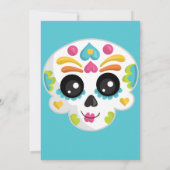 Schedel van suiker Dia de La Muerte Halloween Verj Kaart (Achterkant)