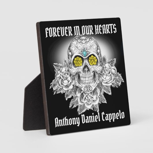 Schedel van suiker en rozendenkplaat fotoplaat (Voorkant)