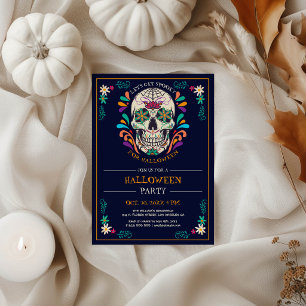 Schedel van suiker Halloween-feest uitnodiging