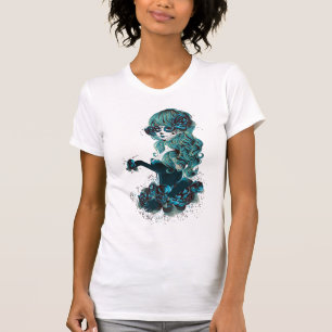 Schedel van suiker make-up meisje voor de Dag van  T-shirt