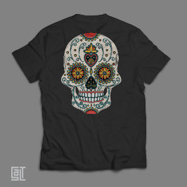 Schedel van suikerliefde Dia De Los Muertos Dag va T-shirt